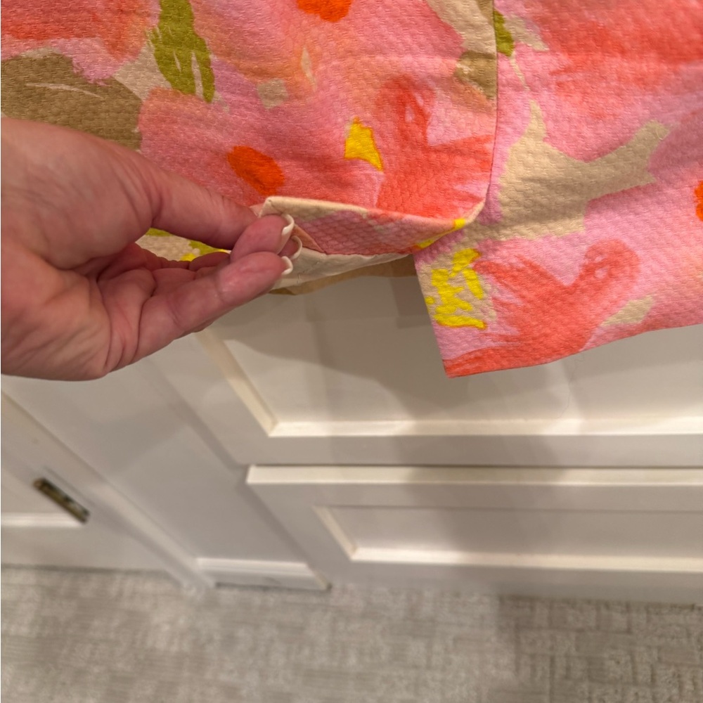 J. Crew Pink Floral Pencil Skirt with Cream & Green Accents - Picture 6 of 7